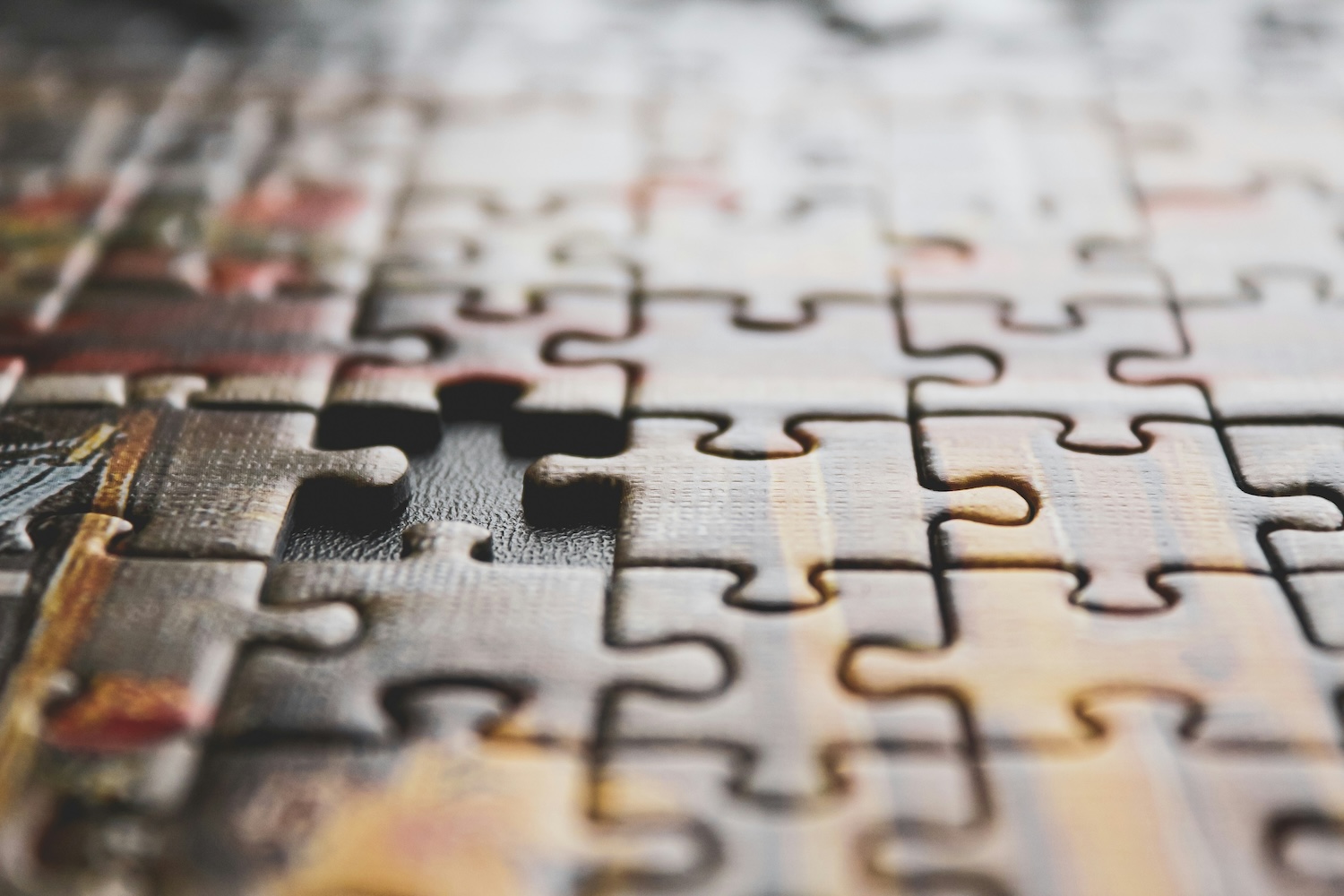 Jigsaw with missing piece